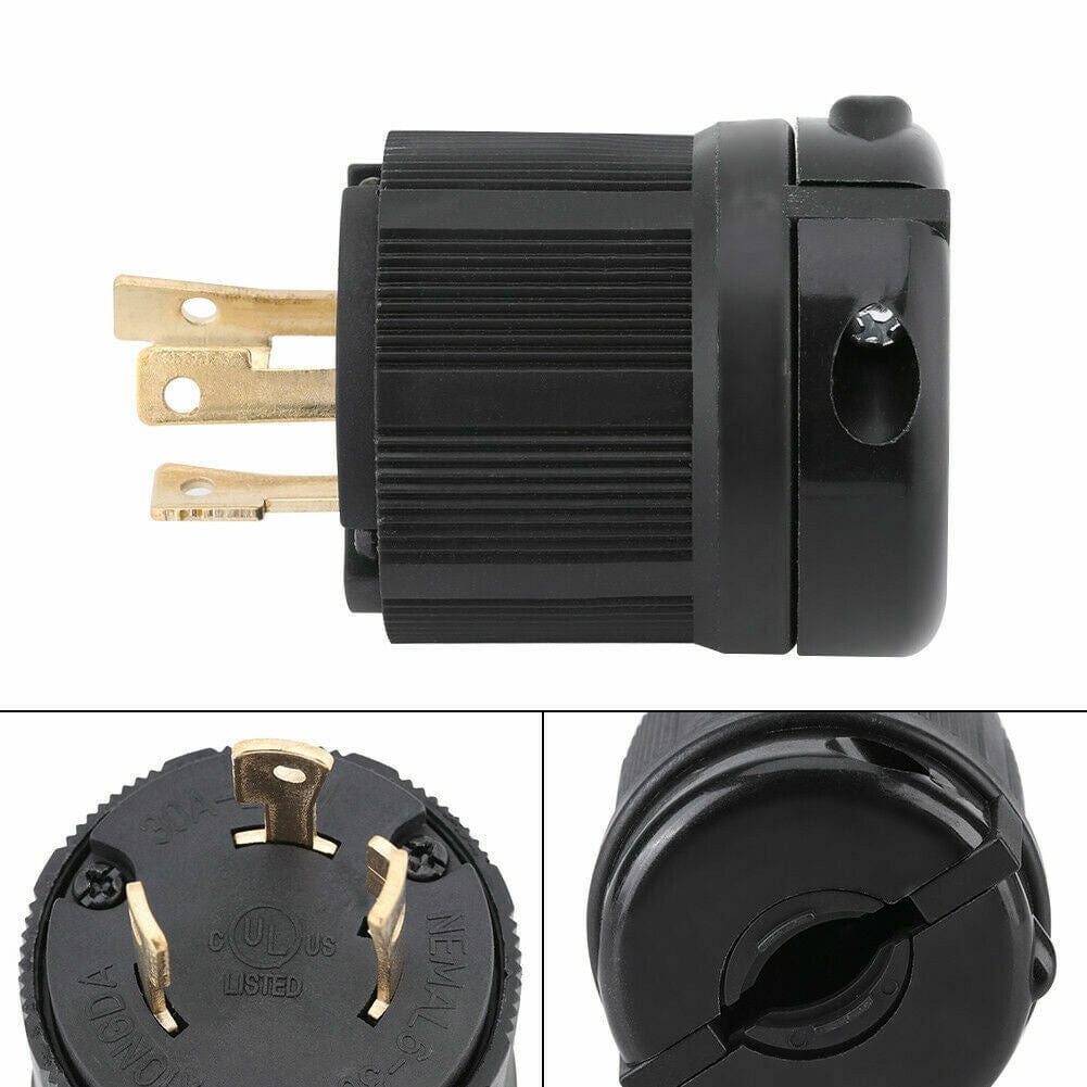 Industrial Locking Plug-Connector NEMA L6-30P, 30A 250V, 3-Wire