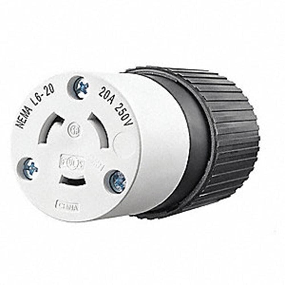 Female Twist-Lock Power Cord Plug NEMA L6-20R, 20A, 250V