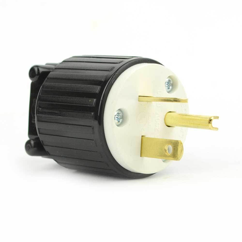 Straight Blade Plug NEMA 6-20P 3 Wire, 20 Amps, 220V 230V 250V