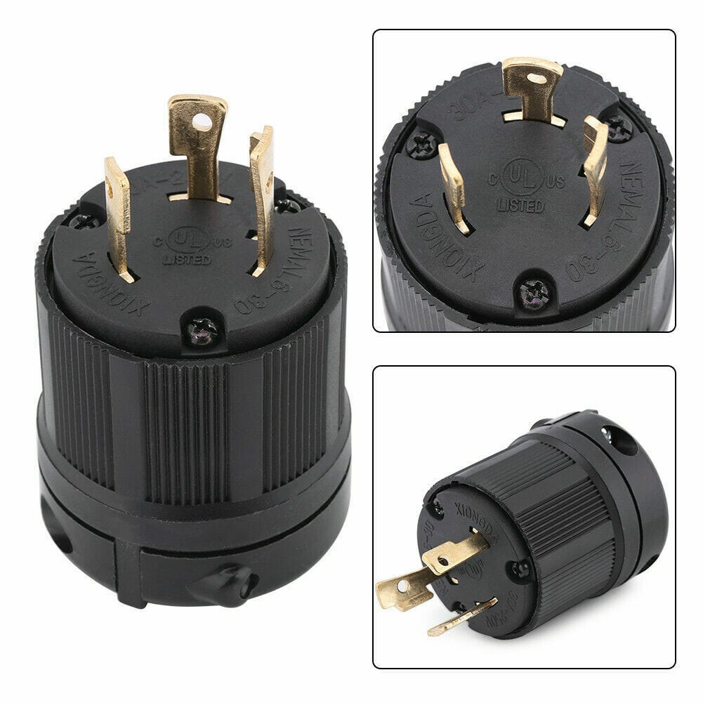 Industrial Locking Plug-Connector NEMA L6-30P, 30A 250V, 3-Wire