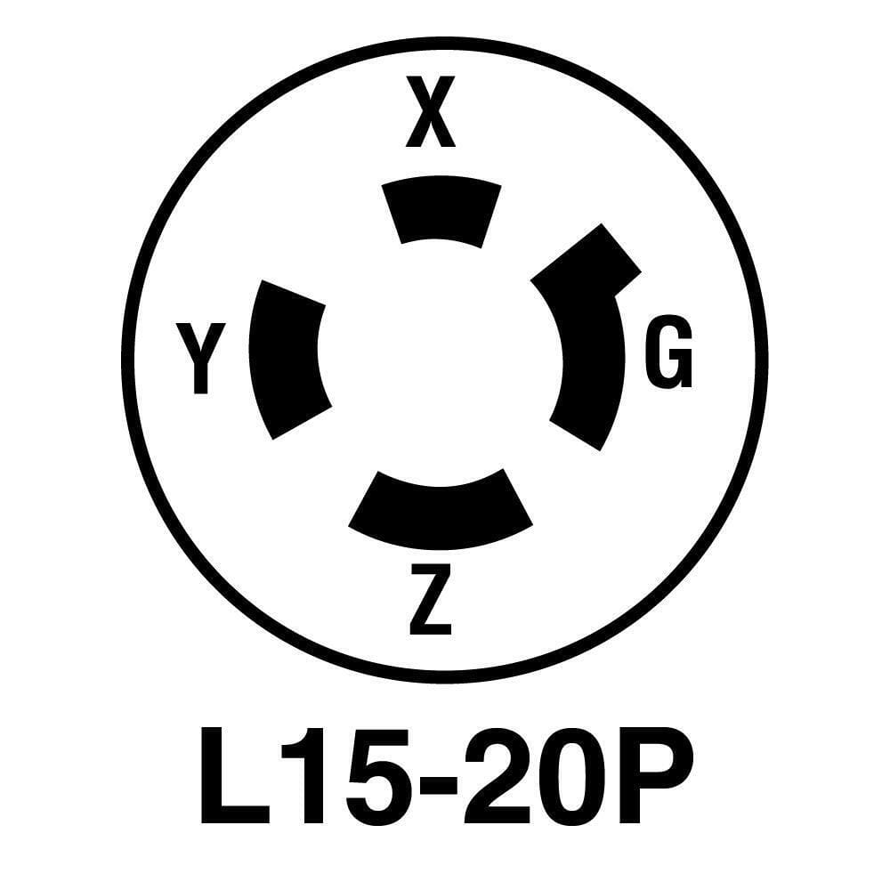 Locking Plug NEMA L15-20P 20A 250V 3 L1520-P