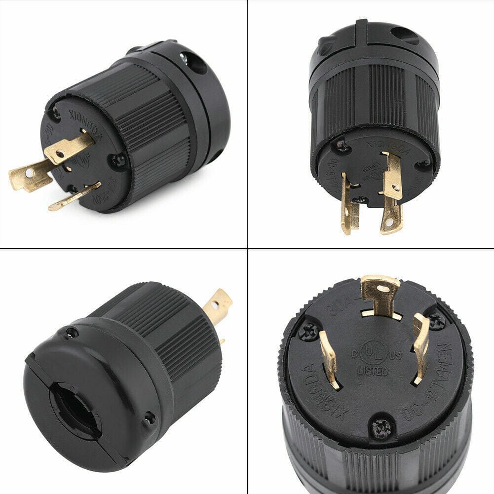 Industrial Locking Plug-Connector NEMA L6-30P, 30A 250V, 3-Wire