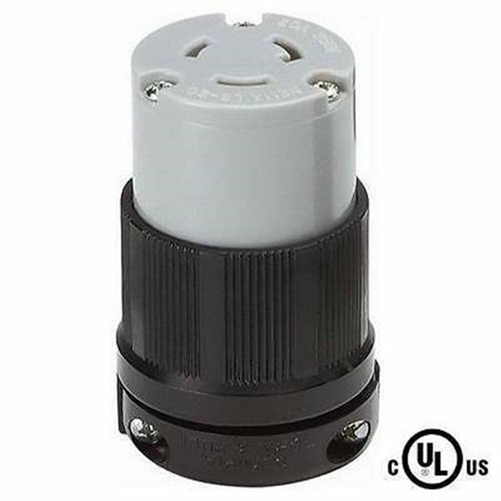 Female Twist-Lock Power Cord Plug NEMA L6-20R, 20A, 250V