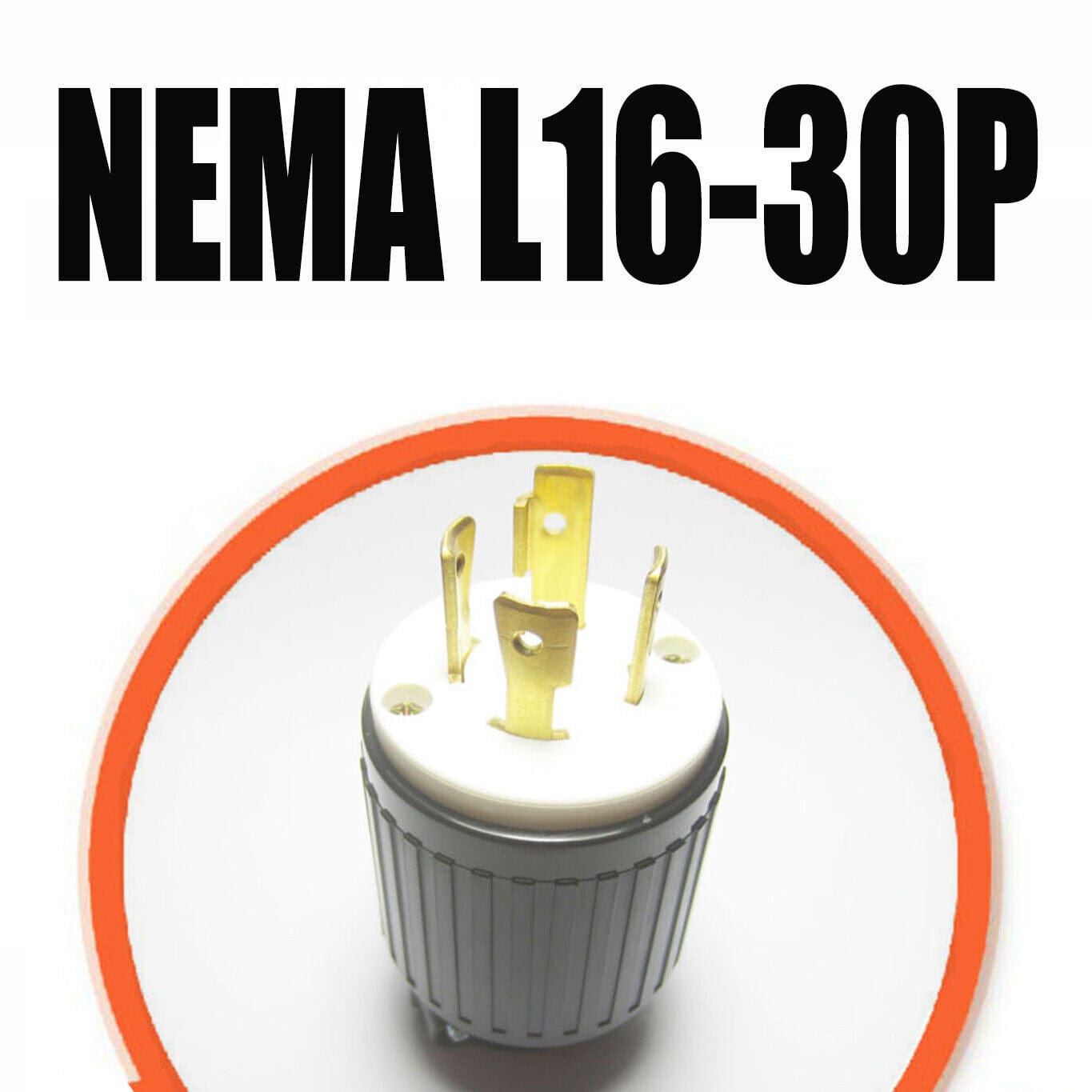 Locking Electrical Plug NEMA L16-30P, 30A, 480V