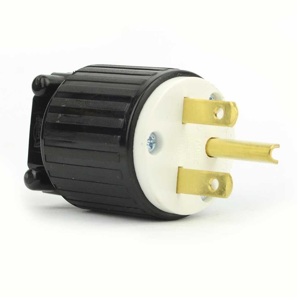 Straight Plug NEMA 6-15P, 3 Wire, 15 Amps, 220V 230V 250V