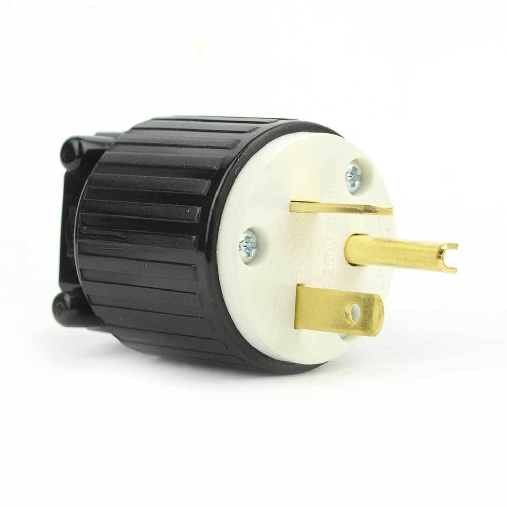 Straight Blade Plug NEMA 6-20P 3 Wire, 20 Amps, 220V 230V 250V