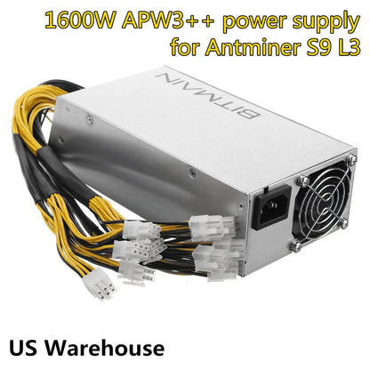 Original Antminer APW3++ PSU 1600W Power Supply for Bitmain D3 S9 S7 L3 B3 X3 T9