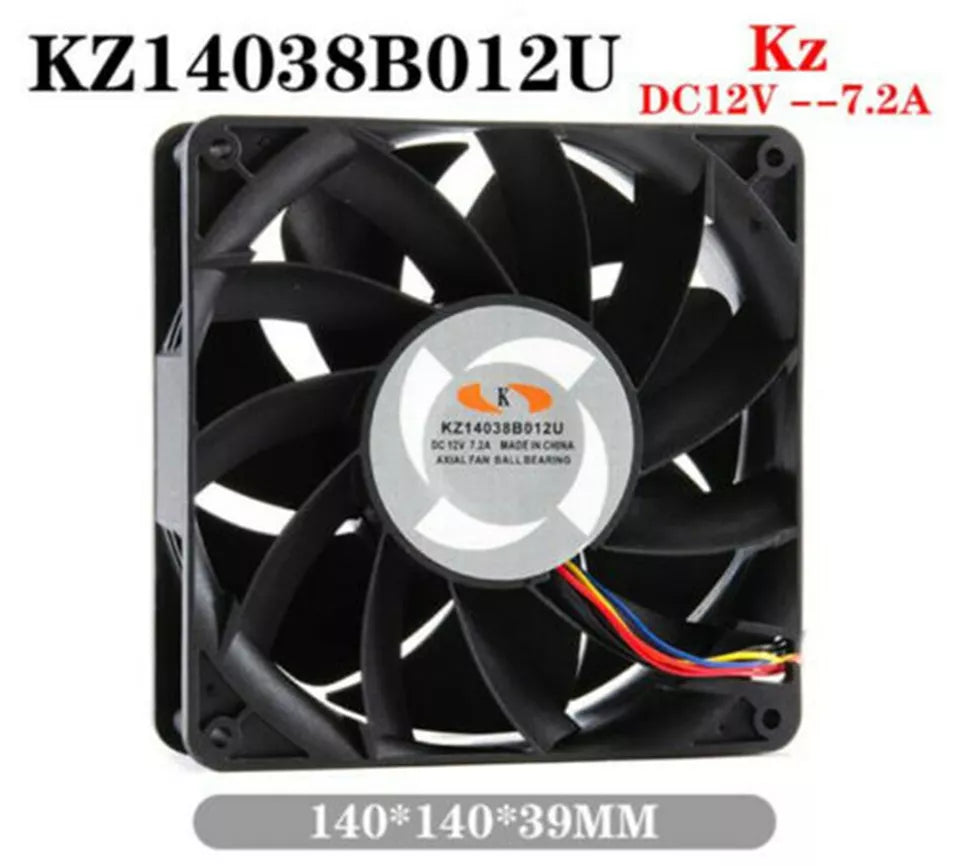 WHATSMINER Server Fan KZ14038B012U 4PIN 12v 7.20A 14038 14CM Cooling Fan